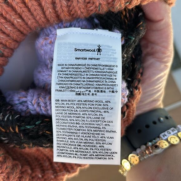 Smartwool Isto Retro Multicolor Knit Pom-Pom merino wool warm Women’s Beanie NWT - Picture 8 of 8